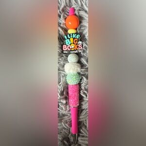 Pink Decorative  Pen - I Like Big Books Charm